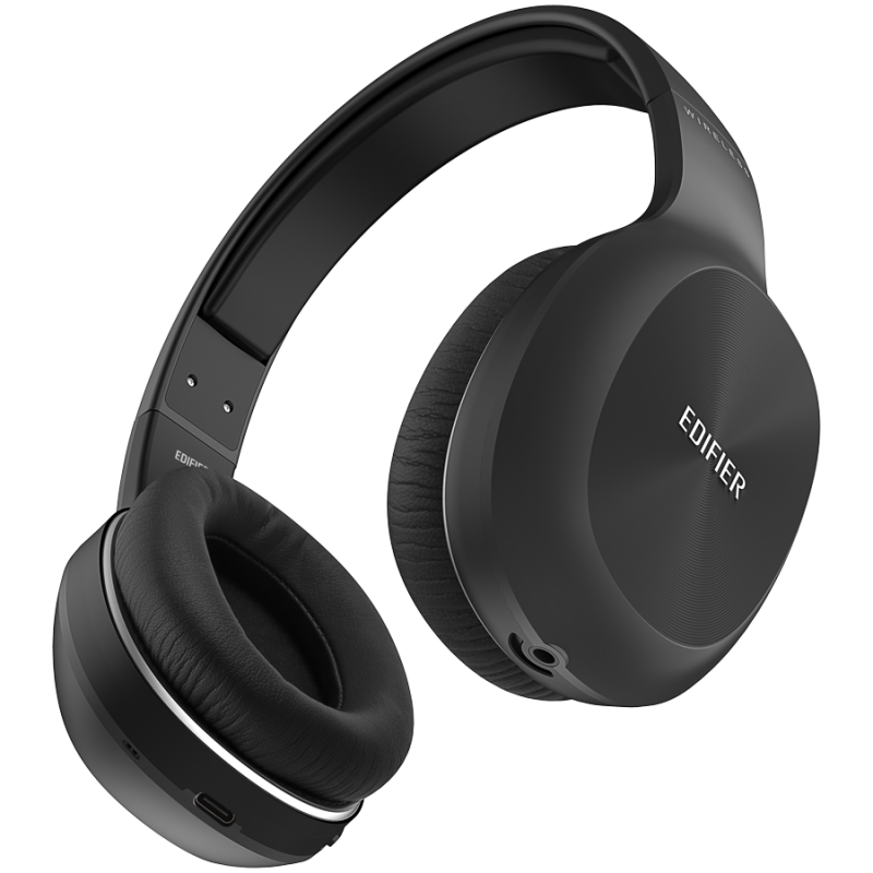 Безжични слушалки Edifier W800BT Plus BL, 40 мм, 55 часа, Динамични говорители, BT V5.1, USB-C, Qualcomm aptX, Multipoint, EQ режими, Черен