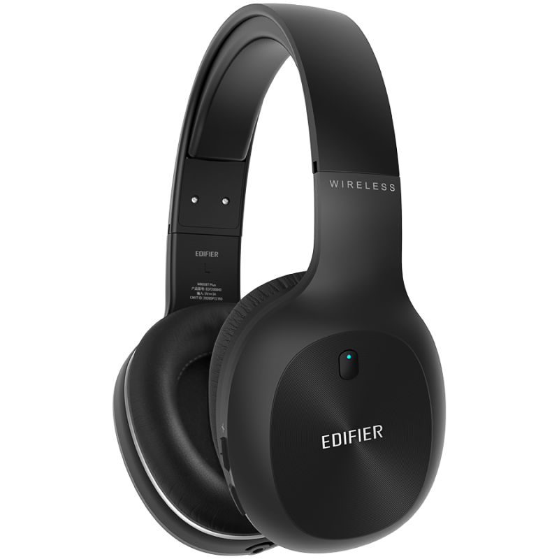 Безжични слушалки Edifier W800BT Plus BL, 40 мм, 55 часа, Динамични говорители, BT V5.1, USB-C, Qualcomm aptX, Multipoint, EQ режими, Черен