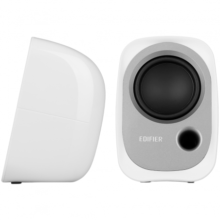 Тонколони Edifier R12U WH 2.0, 4W RMS, USB, AUX, 20 KHz, 2.25" говорители, Контрол на звука, Бял