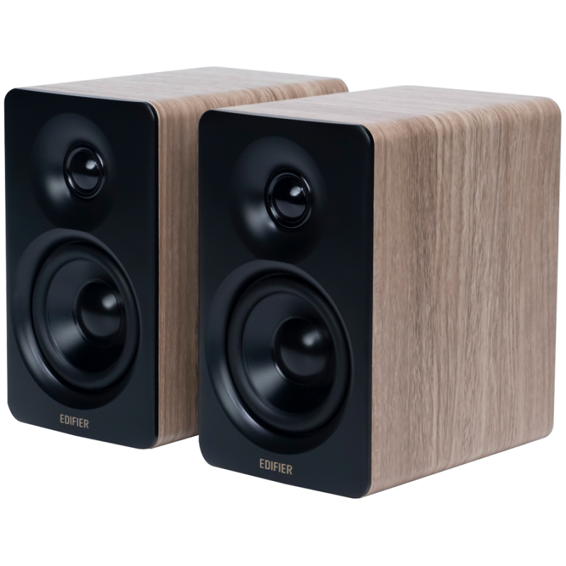 Тонколони Edifier M60 CL-OAK, 66W RMS, Bluetooth V5.3, Hi-Res & Hi-Res, DSP, USB-C, 3.5 AUX, ConneX, Ръчно изработен корпус, Кафяв