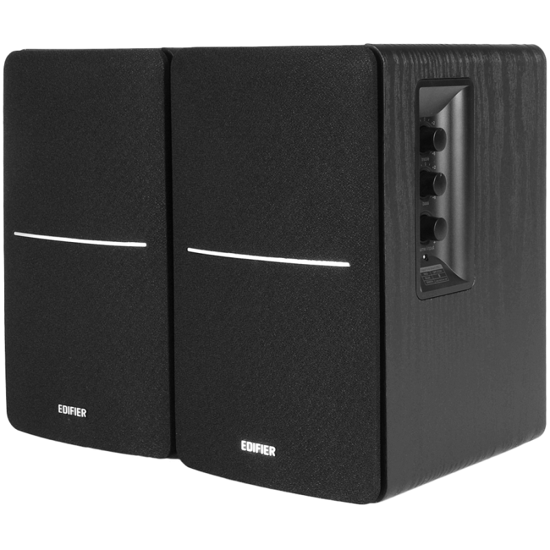 Тонколони Edifier R1280DB BL 2.0, 42W RMS, Bluetooth V5.1, 2 RCA, Активен кросоувър, Регулатор на бас и високи, Черен