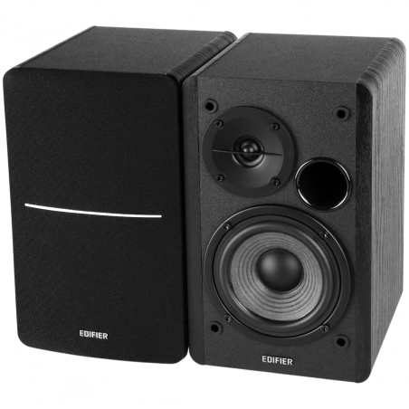 Тонколони Edifier R1280DB BL 2.0, 42W RMS, Bluetooth V5.1, 2 RCA, Активен кросоувър, Регулатор на бас и високи, Черен