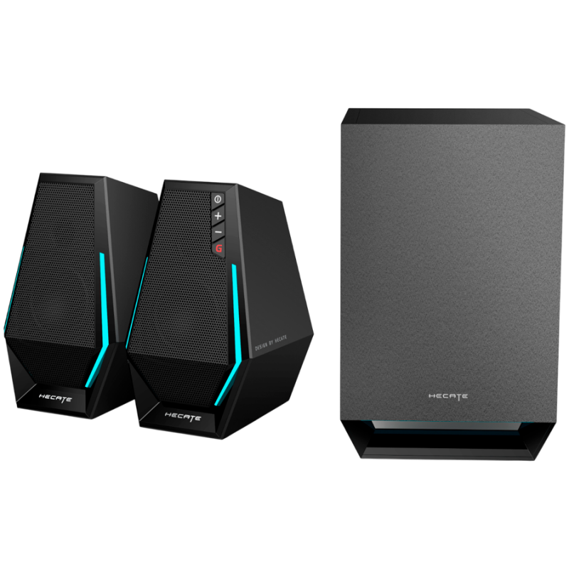 Аудио система Edifier G1500 MAX, 30W, 2x2.5" говорители, 4" субуфер, Bluetooth 5.3, 10 динамични RGB режима, Черен