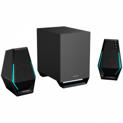 Аудио система Edifier G1500 MAX, 30W, 2x2.5" говорители, 4" субуфер, Bluetooth 5.3, 10 динамични RGB режима, Черен