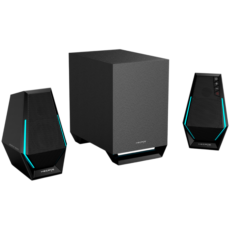 Аудио система Edifier G1500 MAX, 30W, 2x2.5" говорители, 4" субуфер, Bluetooth 5.3, 10 динамични RGB режима, Черен