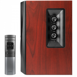 Аудио система Edifier S350DB, 150W RMS, 8" субуфер, 2x3.5" трептящи драйвери, 3/4" туитъри, Bluetooth 5.1, Дистанционно управление, MDF корпус, Кафяв