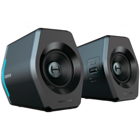 Геймърски тонколони Edifier G2000 2.0 BL, 16W RMS, BT V5.1, USB, AUX, RGB, Hi-Fi, 3 режима, Памет на настройки, Черен