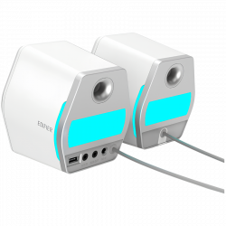 Геймърски тонколони Edifier G2000 2.0 WH, 16W RMS, BT V5.1, USB, AUX, RGB, Hi-Fi, 3 режима, Памет на настройки, Бял