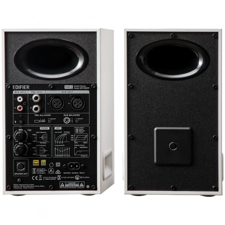Тонколони Edifier MR5 WH, 110W RMS, BT V6.0, Балансирани XLR&TRS, 3-канални, ConneX, RCA, AUX, Бял