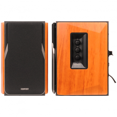 Тонколони Edifier R1380DB, 42W RMS, Bluetooth 5.1, 2xRCA, 3.5мм жак, Активен кросоувър, Регулатор на бас и високи, Кафяв