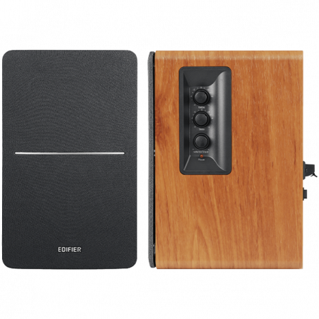 Тонколони Edifier R1280DB BR 2.0, 42W RMS, Bluetooth V5.1, 2 RCA, Активен кросоувър, Регулатор на бас и високи, Кафяв