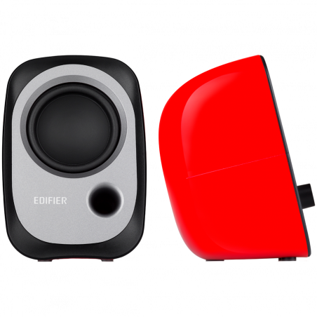 Тонколони Edifier R12U RE 2.0, 4W RMS, USB, AUX, 20 KHz, 2.25" говорители, Контрол на звука, Червен