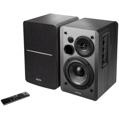 Тонколони Edifier R1280DBs BL 2.0, 42W RMS, Bluetooth V5.1, 2 RCA, Активен кросоувър, Изход за активен субуфер, Регулатор на бас и високи, Черен