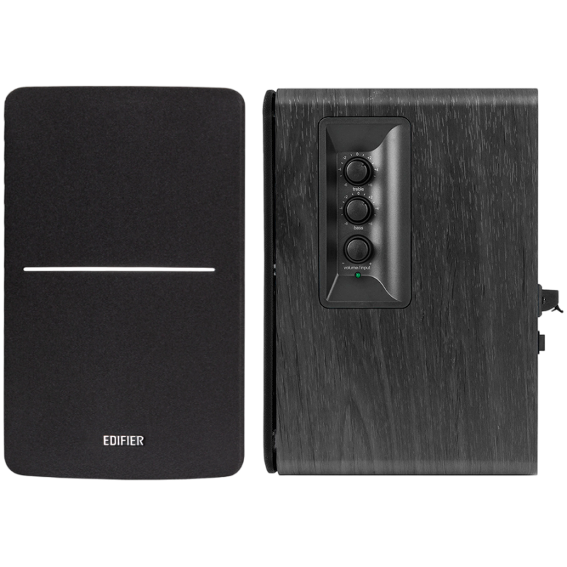 Тонколони Edifier R1280DBs BL 2.0, 42W RMS, Bluetooth V5.1, 2 RCA, Активен кросоувър, Изход за активен субуфер, Регулатор на бас и високи, Черен