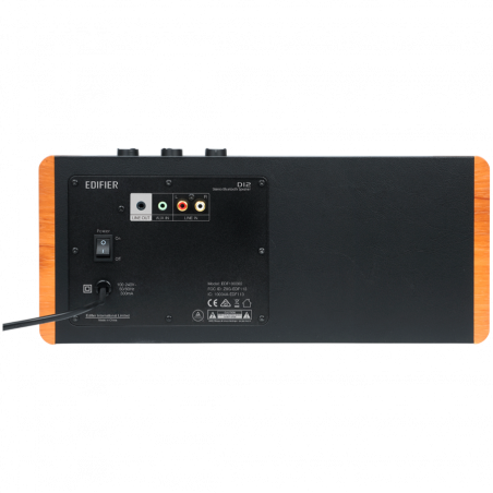 Тонколона Edifier D12, 70W, Bluetooth 5.0, RCA, AUX, Line-Out, USB-C, Кафяв