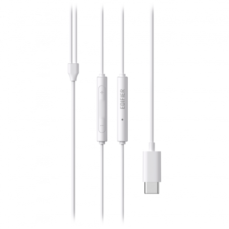 Слушалки Edifier P180, 14 мм, Кабелни, Hi-Res Audio, Вграден микрофон, USB-C, Бял