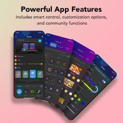 Smart LED лента Govee RGBIC H612CCD1, 36W, 10 м, RGBICW, 240 диода, Bluetooth, Wi-Fi, Черен