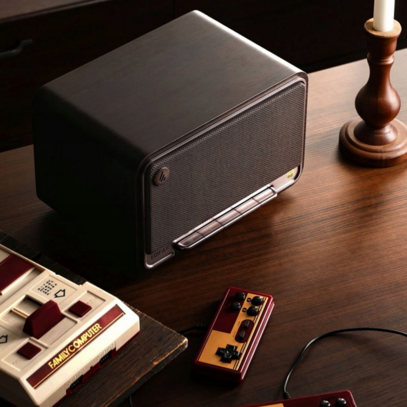 Тонколона Edifier D32 BL-WALNUT, 60W, 11 часа, Hi-Res Audio/Wireless, Bluetooth 5.3, Wi-Fi, Apple Airplay2, DRC, DSP,  Дървен корпус, Черен орех/кафяв