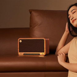 Тонколона Edifier D32 BR, 60W, 11 часа, Hi-Res Audio/Wireless, Bluetooth 5.3, Wi-Fi, Apple Airplay2, DRC, DSP,  Дървен корпус, Кафяв