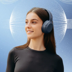 Безжични слушалки Edifier W820NB Plus V25 Navy, 40 мм, 80 часа, A.I, Динамични драйвери с титаниево покритие, Bluetooth V6.1, ANC, Hi-Res, Тъмносин