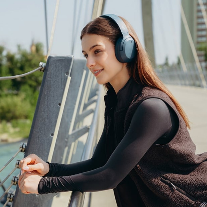 Безжични слушалки Edifier W820NB Plus V25 Navy, 40 мм, 80 часа, A.I, Динамични драйвери с титаниево покритие, Bluetooth V6.1, ANC, Hi-Res, Тъмносин