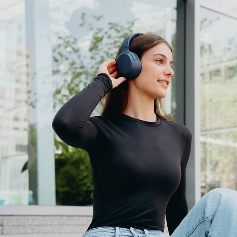 Безжични слушалки Edifier W820NB Plus V25 Navy, 40 мм, 80 часа, A.I, Динамични драйвери с титаниево покритие, Bluetooth V6.1, ANC, Hi-Res, Тъмносин