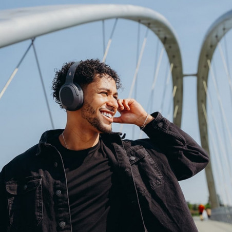 Безжични слушалки Edifier W820NB Plus V25 Gray, 40 мм, 80 часа, A.I, Динамични драйвери с титаниево покритие, Bluetooth V6.1, ANC, Hi-Res, Тъмносив