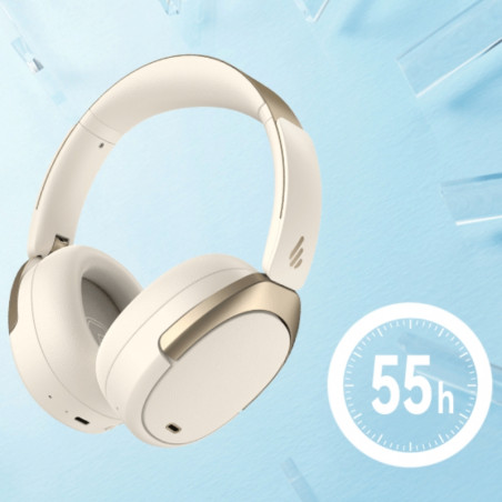 Безжични слушалки Edifier WH950NB Ivory, 40 мм, 55 часа, Динамични драйвери с титаниево покритие, 3 режима, Таймер, Bluetooth V5.3, ANC, ENC, Hi-Res, Бежов