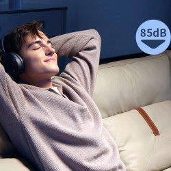 Безжични слушалки Edifier WH950NB Black, 40 мм, 55 часа, Динамични драйвери с титаниево покритие, 3 режима, Таймер, Bluetooth V5.4, ANC, ENC, Hi-Res, Черен