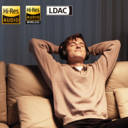 Безжични слушалки Edifier WH950NB Black, 40 мм, 55 часа, Динамични драйвери с титаниево покритие, 3 режима, Таймер, Bluetooth V5.4, ANC, ENC, Hi-Res, Черен