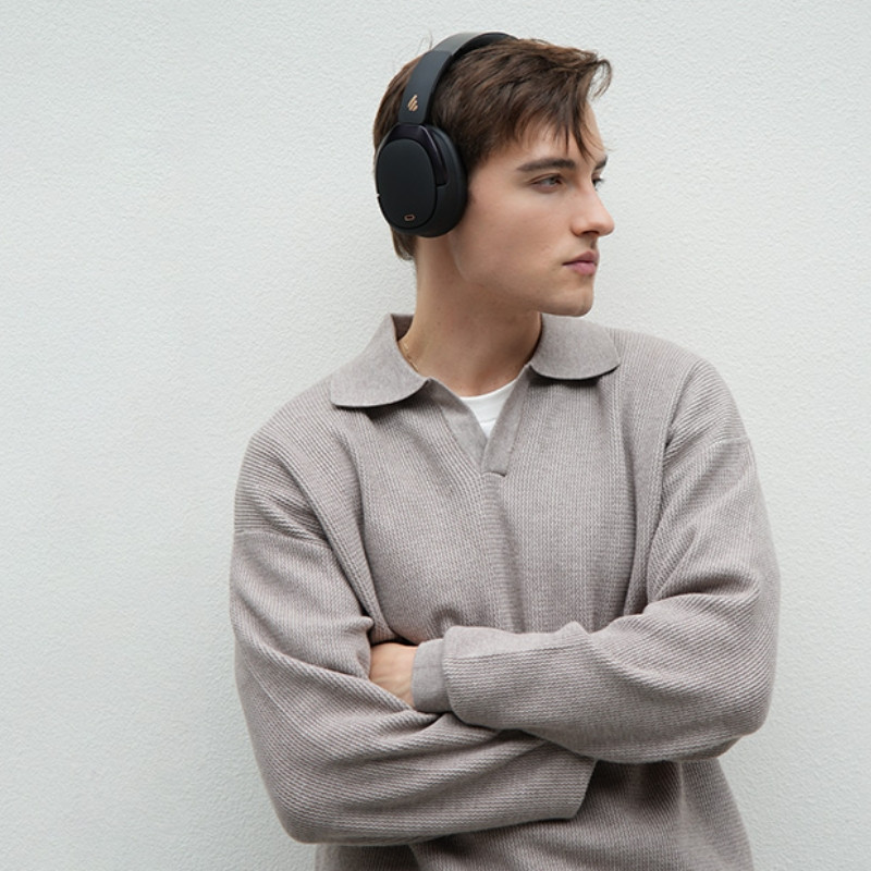 Безжични слушалки Edifier WH950NB Black, 40 мм, 55 часа, Динамични драйвери с титаниево покритие, 3 режима, Таймер, Bluetooth V5.4, ANC, ENC, Hi-Res, Черен