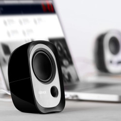 Тонколони Edifier R12U BL 2.0, 4W RMS, USB, AUX, 20 KHz, 2.25" говорители, Контрол на звука, Черен