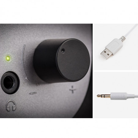 Тонколони Edifier R12U RE 2.0, 4W RMS, USB, AUX, 20 KHz, 2.25" говорители, Контрол на звука, Червен