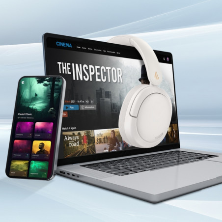 Безжични слушалки Edifier W800BT Pro IV, 40 мм, 45 часа, A.I, Динамични говорители с титаниево покритие, ANC, BT V5.4, Hi-Res, Multipoint, EQ режими, ConneX, Бежов