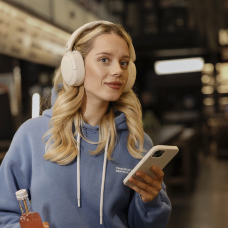 Безжични слушалки Edifier W800BT Pro IV, 40 мм, 45 часа, A.I, Динамични говорители с титаниево покритие, ANC, BT V5.4, Hi-Res, Multipoint, EQ режими, ConneX, Бежов