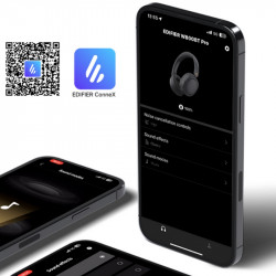 Безжични слушалки Edifier W800BT Pro BL, 40 мм, 45 часа, A.I, Динамични говорители с титаниево покритие, ANC, BT V5.4, Hi-Res, Multipoint, EQ режими, ConneX, Черен