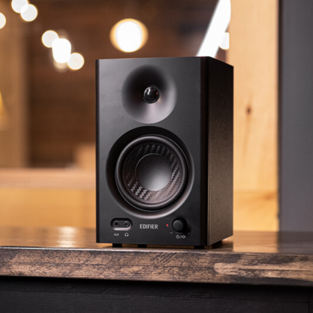 Тонколони Edifier MR4 BL, 42W RMS, RCA, AUX, TRS, Високо и нискочестотни говорители 1"/4", 2 режима, Черен