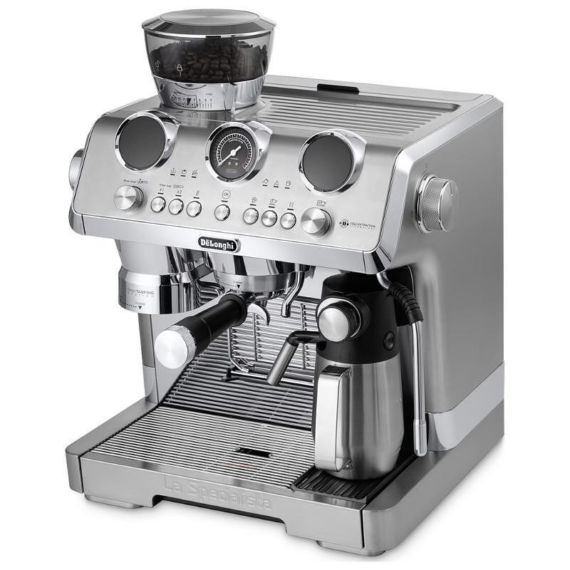 Еспресо машина DeLonghi EC9885.M La Specialista Maestro, 1450W, 19 bar, 2.5 л, 5 темп, 15 нива на смилане, Thermoblock, My LatteArt, LatteCrema, Сребрист