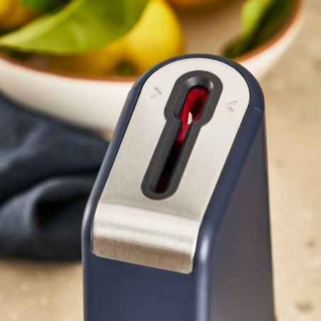 Кухненски нож Tefal K297S244, 20 см, Неръждаема стомана, Поставка с вградено точило, Предпазител за пръсти, Черен