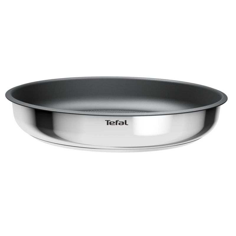 Комплект тигани и тенджери Tefal L881S504, 5 части, Неръждаема стомана, Титаниево незалепващо покритие, Фурна до 250°C, Подвижна дръжка, Индукция, Инокс