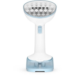 Уред за гладене с пара Tefal DT3041E1, 1300W, 0.12 л, 20 г/мин, Вертикално гладене, Керамична плоча, Сгъваем, Бял/син