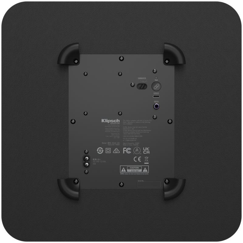 Субуфер Klipsch Flexus SUB 100 Black, 80W RMS, RCA, Flexus Transport 2.4 GHz Wireless, MDF корпус, Черен