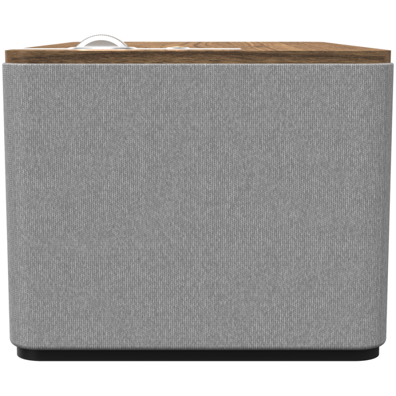 Тонколона Klipsch The Three Plus Walnut, 120W, 2.1, 45Hz, USB+USB-C, Type-A, RCA, Bluetooth, Мобилно приложение, Орехово дърво/сив