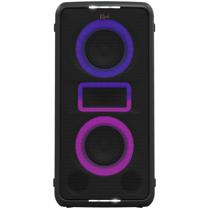 Преносима аудио система Klipsch Miami Black, 18 часа, 5000 mAh, Bluetooth 5.2, AUX, USB, Daisy Chain, Ultra Bass, Party Link, Караоке, Микрофон, Черен