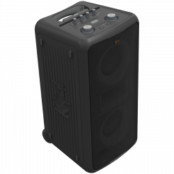 Преносима аудио система Klipsch Miami Black, 18 часа, 5000 mAh, Bluetooth 5.2, AUX, USB, Daisy Chain, Ultra Bass, Party Link, Караоке, Микрофон, Черен