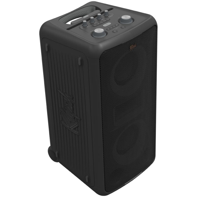 Преносима аудио система Klipsch Miami Black, 18 часа, 5000 mAh, Bluetooth 5.2, AUX, USB, Daisy Chain, Ultra Bass, Party Link, Караоке, Микрофон, Черен