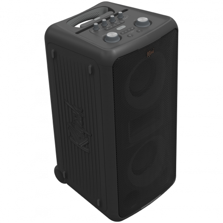 Преносима аудио система Klipsch Miami Black, 18 часа, 5000 mAh, Bluetooth 5.2, AUX, USB, Daisy Chain, Ultra Bass, Party Link, Караоке, Микрофон, Черен