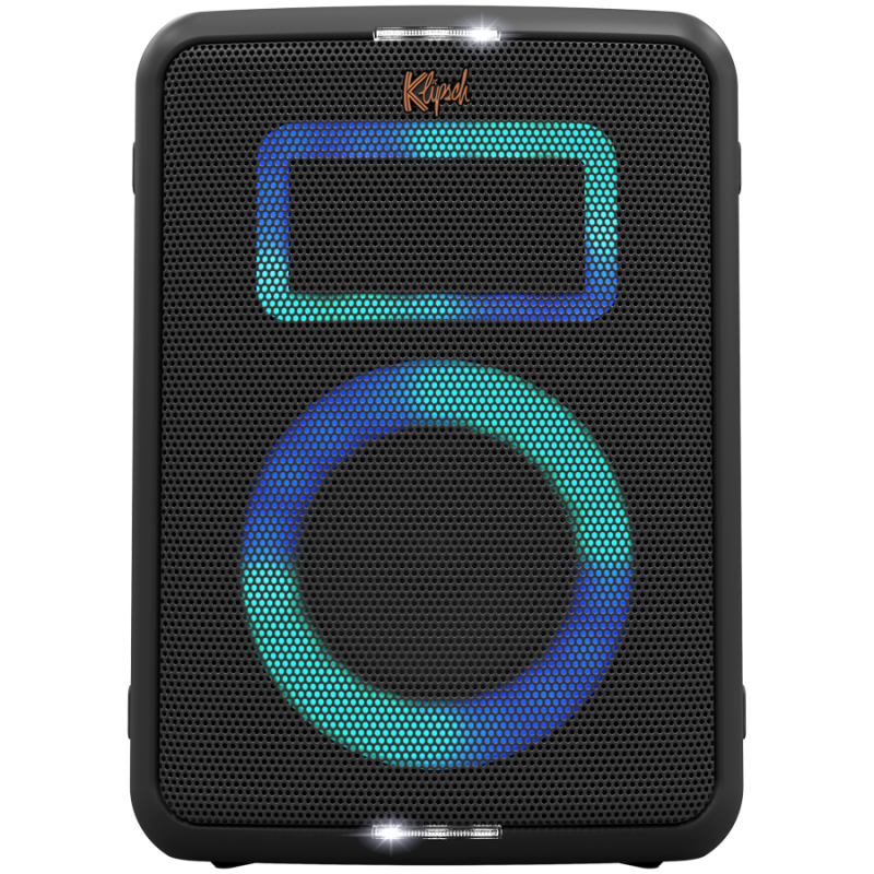 Преносима аудио система Klipsch Vegas Black, 4400 mAh, 12 часа, Bluetooth 5.2, AUX, USB, Микрофон, Ultra Bass, Party Link, Светлинни ефекти RGB, Мобилно приложение, Черен