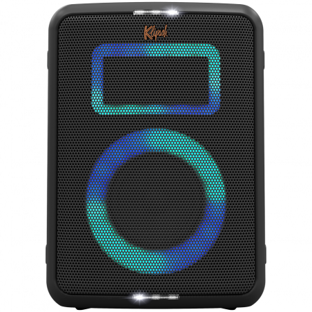 Преносима аудио система Klipsch Vegas Black, 4400 mAh, 12 часа, Bluetooth 5.2, AUX, USB, Микрофон, Ultra Bass, Party Link, Светлинни ефекти RGB, Мобилно приложение, Черен