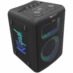 Преносима аудио система Klipsch Vegas Black, 4400 mAh, 12 часа, Bluetooth 5.2, AUX, USB, Микрофон, Ultra Bass, Party Link, Светлинни ефекти RGB, Мобилно приложение, Черен